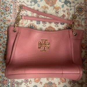 Tory Burch Pink Leather Britton  Shoulder Bag
